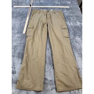 MICROS Men's Size 36x32 Tan Khaki Cargo Pants Zip Fly Cotton Blend